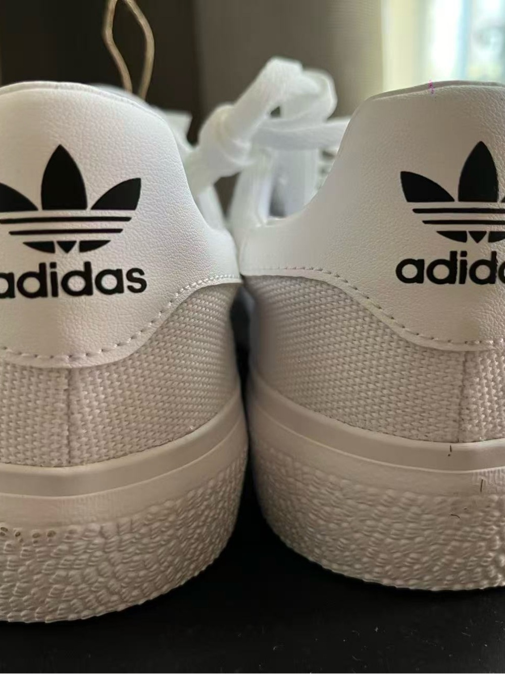 adidas White Low-Top Sneakers with Blue Insoles - Picture 4 of 5
